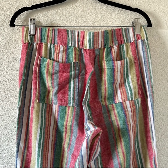 For Cynthia Linen Blend Pants Small Multicolored Vacation Cruise Beach Resort - Picture 8 of 12